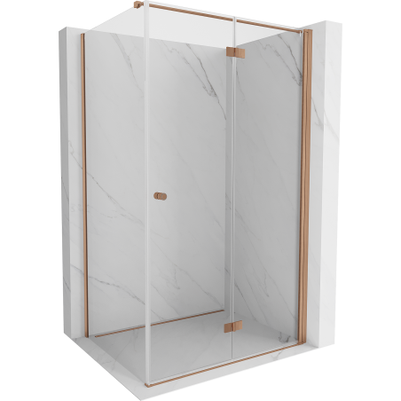 Cabină de duș pliată dreapta Mexen Mist-F T 120 x 100 cm, transparent, cupru periat - 8A6T-120-100-65-00-P