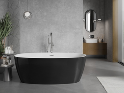 Cadă freestanding Mexen Lira model 170 x 80 cm, alb/negru, preaplin crom - 52831708075-01