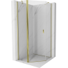 Mexen Mist cabină de duș pentagonală pivotantă 90 x 90 cm, transparent, aurie - 8A8-090-090-50-00