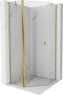 Mexen Mist cabina de duș pentagonală cu deschidere de 90 x 90 cm, transparentă, aurie - 8A8-090-090-50-00