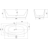 Cada de sine stătătoare Mexen Lira model 170 x 80 cm, alb/negru, preaplin auriu periat - 52831708075-55