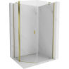 Mexen Mist cabină de duș pentagonală asimetrică pivotantă 90 x 100 cm, transparent, auriu - 8A8-090-100-50-00