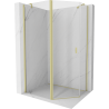 Mexen Mist cabină de duș pentagonală asimetrică pivotantă 90 x 80 cm, transparent, auriu periat - 8A8-090-080-55-00