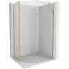 Mexen Mist cabină de duș pentagonală asimetrică, 80 x 90 cm, transparentă, auriu periat - 8A8-080-090-55-00