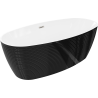 Mexen Lira cadă freestanding model 170 x 80 cm, alb/negru, preaplin nichel periat - 52831708075-97