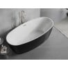 Mexen Lira cadă freestanding model 170 x 80 cm, alb/negru, preaplin nichel periat - 52831708075-97