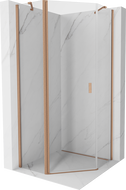 Mexen Mist ötszögletű nyitható zuhanykabin 100 x 100 cm, átlátszó, kefe réz - 8A8-100-100-65-00