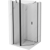 Mexen Mist ötszögletű zuhanykabin nyílóajtós 80 x 80 cm, átlátszó, fekete - 8A8-080-080-70-00