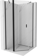 Mexen Mist cabină de duș pentagonală pivotantă 80 x 80 cm, transparent, neagră - 8A8-080-080-70-00