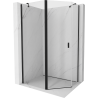 Mexen Mist ötszögletű aszimmetrikus nyíló zuhanykabin 90 x 80 cm, átlátszó, fekete - 8A8-090-080-70-00