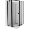 Mexen Mist cabină de duș pentagonală cu ușă batantă stânga 90 x 90 cm, cadru negru, negru - 8A8-090-090-70-70-L