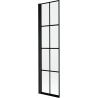Mexen Mist egyszárnyú bal oldali fürdőszobai paraván, 50 x 150 cm, fekete rács, fekete - 8A9-050-001-70-77-L
