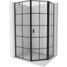 Mexen Mist cabină de duș pentagonală asimetrică deschisă dreapta 80 x 90 cm, grilaj negru, negru - 8A8-080-090-70-77-P