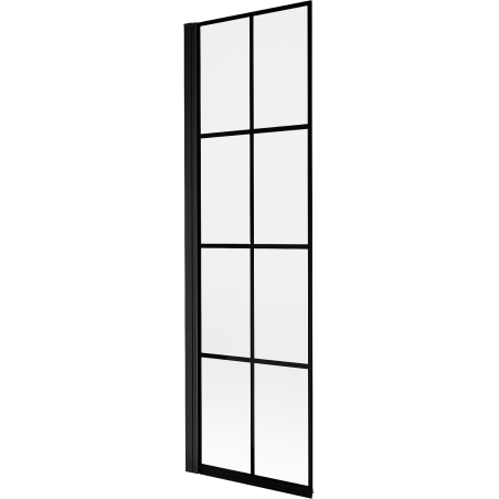 Mexen Mist 1-részes bal oldali fürdőszobai válaszfal 60 x 150 cm, fekete rács, fekete - 8A9-060-001-70-77-L