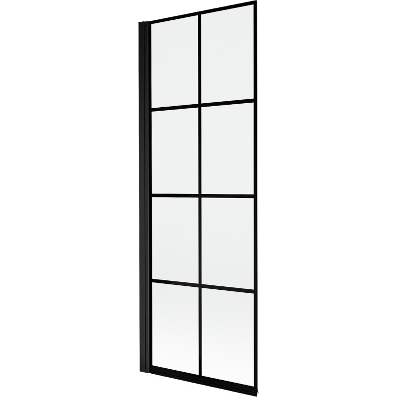 Mexen Mist kád kiegészítő 1-ajtós balos 70 x 150 cm, fekete rács, fekete - 8A9-070-001-70-77-L