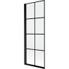 Mexen Mist kád kiegészítő 1-ajtós balos 70 x 150 cm, fekete rács, fekete - 8A9-070-001-70-77-L