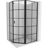 Mexen Mist cabină de duș pentagonală asimetrică batantă dreapta 100 x 90 cm, grilaj negru, negru - 8A8-100-090-70-77-P