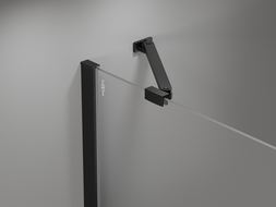 Mexen Mist cabină de duș pentagonală asimetrică cu deschidere pe dreapta 80 x 100 cm, grilaj negru, negru - 8A8-080-100-70-77-P