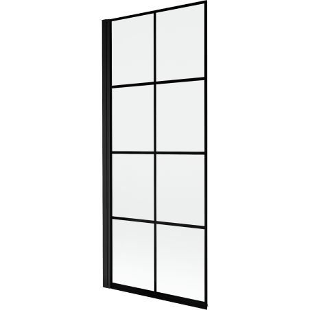 Mexen Mist paravan cadă 1-canat stânga 80 x 150 cm, grilaj negru, negru - 8A9-080-001-70-77-L
