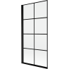 Mexen Mist balos paraván, 1 szárnyú, balos 90 x 150 cm, fekete rács, fekete - 8A9-090-001-70-77-L