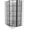 Mexen Mist cabină de duș pentagonală cu deschidere dreaptă 100 x 100 cm, grilaj negru, negru - 8A8-100-100-70-77-P