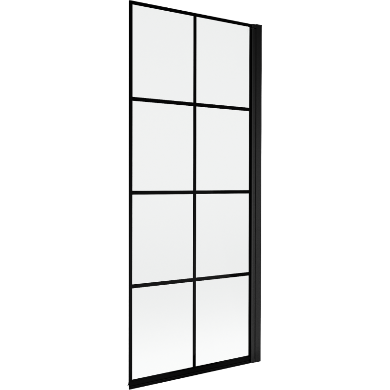 Mexen Mist egyajtós jobb oldali zuhanyfal 80 x 150 cm, fekete rácsos, fekete - 8A9-080-001-70-77-P