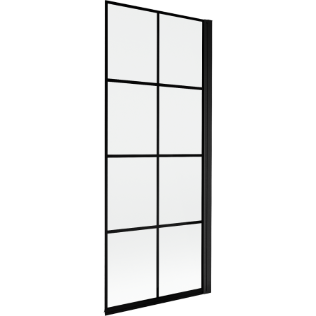 Mexen Mist egyajtós jobb oldali zuhanyfal 80 x 150 cm, fekete rácsos, fekete - 8A9-080-001-70-77-P