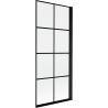 Mexen Mist egyajtós jobb oldali zuhanyfal 80 x 150 cm, fekete rácsos, fekete - 8A9-080-001-70-77-P