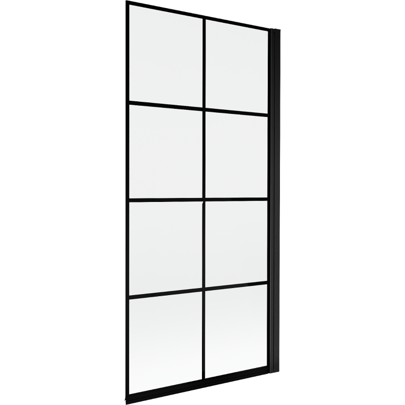 Mexen Mist zuhanyparaván 1-szárnyú jobb 90 x 150 cm, fekete rács, fekete - 8A9-090-001-70-77-P