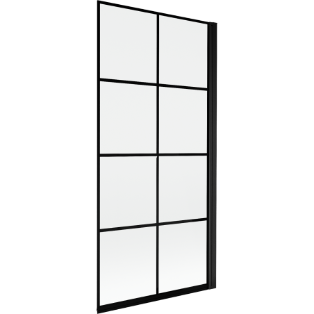 Mexen Mist zuhanyparaván 1-szárnyú jobb 90 x 150 cm, fekete rács, fekete - 8A9-090-001-70-77-P
