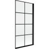 Mexen Mist zuhanyparaván 1-szárnyú jobb 90 x 150 cm, fekete rács, fekete - 8A9-090-001-70-77-P