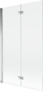 Mexen Mist 2-szárnyas bal oldali fürdőszobai paraván 110 x 150 cm, átlátszó, króm - 8A9-110-002-01-00-L