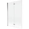 Mexen Mist 2 szárnyú bal fürdőkádparaván 120 x 150 cm, átlátszó, króm - 8A9-120-002-01-00-L
