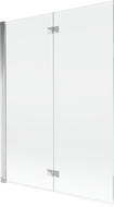 Mexen Mist 2-szárnyú bal oldali kádparaván 130 x 150 cm, átlátszó, króm - 8A9-130-002-01-00-L
