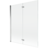 Mexen Mist 2-szárnyú bal fürdőszobai paraván 140 x 150 cm, átlátszó, króm - 8A9-140-002-01-00-L