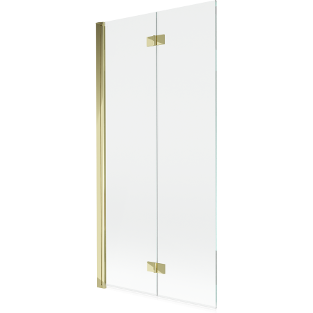 Mexen Mist paravan pentru cadă de baie cu 2 panouri pliante, stânga, 90 x 150 cm, transparent, auriu - 8A9-090-002-50-00-L