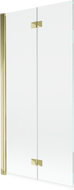 Mexen Mist 2-szárnyú, balos fürdőköpeny 90 x 150 cm, átlátszó, arany - 8A9-090-002-50-00-L