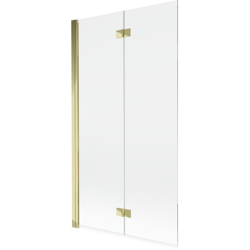 Mexen Mist kádparaván, 2 szárnyú, balos, 100 x 150 cm, átlátszó, arany - 8A9-100-002-50-00-L