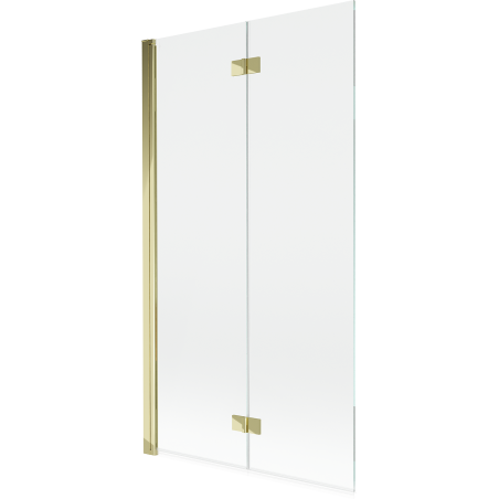 Mexen Mist kádparaván, 2 szárnyú, balos, 100 x 150 cm, átlátszó, arany - 8A9-100-002-50-00-L