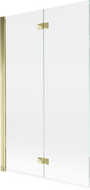 Mexen Mist kádparaván, 2-szárnyú, bal, 110 x 150 cm, átlátszó, arany - 8A9-110-002-50-00-L
