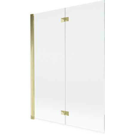 Mexen Mist 2-szárnyú balra nyíló fürdőszobai paraván 130 x 150 cm, átlátszó, arany - 8A9-130-002-50-00-L