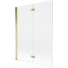 Mexen Mist paravan de baie 2-pliuri stânga 130 x 150 cm, transparent, auriu - 8A9-130-002-50-00-L