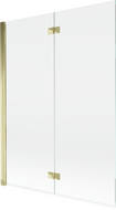 Mexen Mist paravan de duș 2-pliuri stânga 130 x 150 cm, transparent, auriu - 8A9-130-002-50-00-L