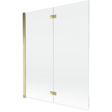 Mexen Mist 2-szárnyú bal oldali zuhanyfal 140 x 150 cm, átlátszó, arany - 8A9-140-002-50-00-L