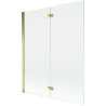 Mexen Mist 2-szárnyú bal oldali zuhanyfal 140 x 150 cm, átlátszó, arany - 8A9-140-002-50-00-L
