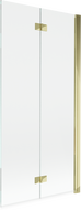 Mexen Mist kétszárnyú zuhanyfal jobbos 90 x 150 cm, átlátszó, arany - 8A9-090-002-50-00-P