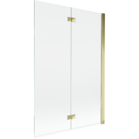 Mexen Mist paravan de cadă cu 2 panouri dreapta 120 x 150 cm, transparent, auriu - 8A9-120-002-50-00-P
