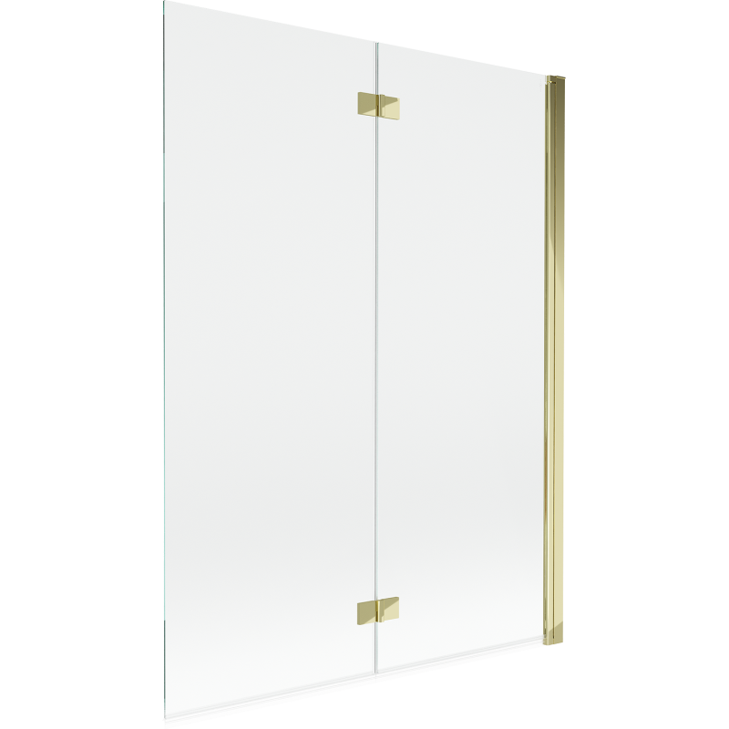 Mexen Mist paravan de cadă, 2 canaturi, dreapta 130 x 150 cm, transparent, auriu - 8A9-130-002-50-00-P