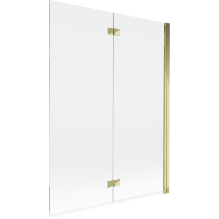 Mexen Mist paravan de cadă, 2 canaturi, dreapta 130 x 150 cm, transparent, auriu - 8A9-130-002-50-00-P
