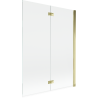 Mexen Mist paravan de cadă, 2 canaturi, dreapta 130 x 150 cm, transparent, auriu - 8A9-130-002-50-00-P